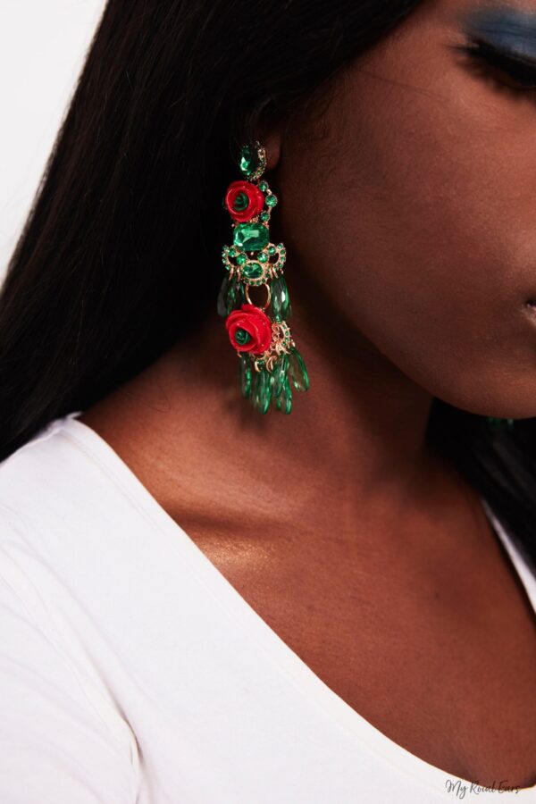 Foxglove Blue-tassel statement drop earrings - My Roial Ears LTD