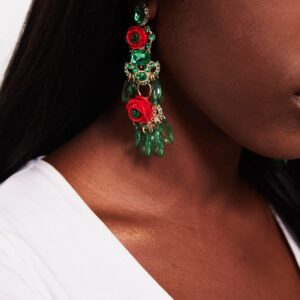 Foxglove Green-tassel statement drop earrings - My Roial Ears LTD