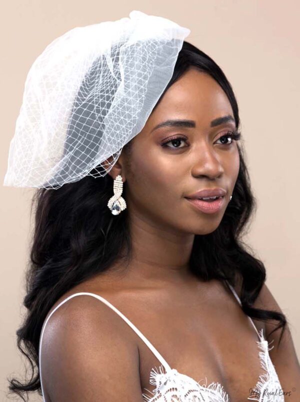 Q.Mia-luxurious gold-plated crystal stone drop bridal earrings - My Roial Ears LTD
