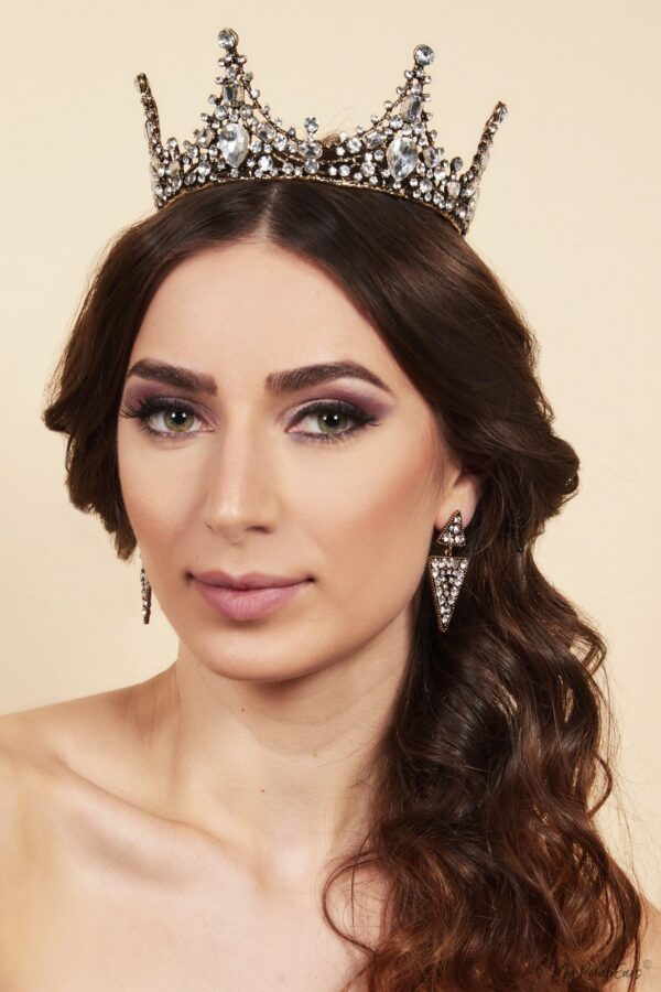 Queen Rosalind-a royal antique crystal metal crown - My Roial Ears LTD