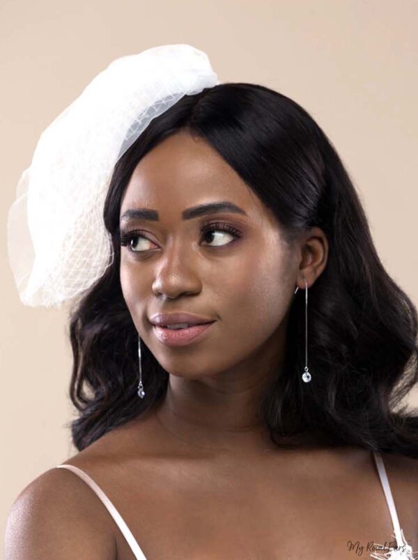 Q.Makeda- lightweight sterling silver chain drop bridal earrings - My Roial Ears LTD