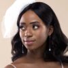Q.Makeda- lightweight sterling silver chain drop bridal earrings - My Roial Ears LTD