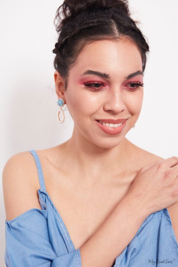 Freesia- floral pearl drop long and small earrings - My Roial Ears LTD