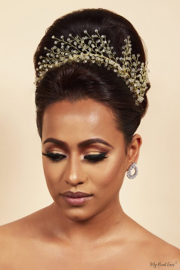 Queen Betty-clear beaded leaf headband - My Roial Ears LTD