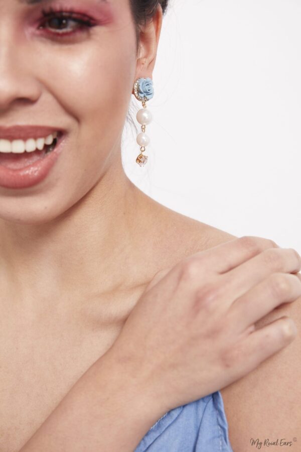 Freesia- floral pearl drop long and small earrings - My Roial Ears LTD