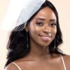 Q.Makeda- lightweight sterling silver chain drop bridal earrings - My Roial Ears LTD