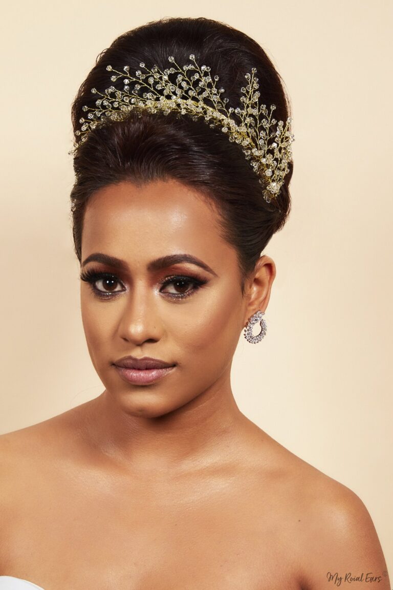 Queen Betty-clear beaded leaf headband - My Roial Ears LTD