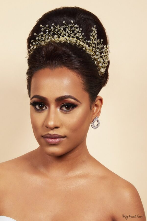 Queen Betty-clear beaded leaf headband - My Roial Ears LTD
