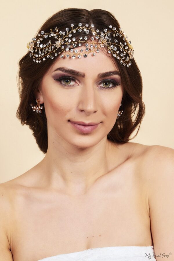 Queen Thatcher - rhinestone beaded string headband - My Roial Ears LTD