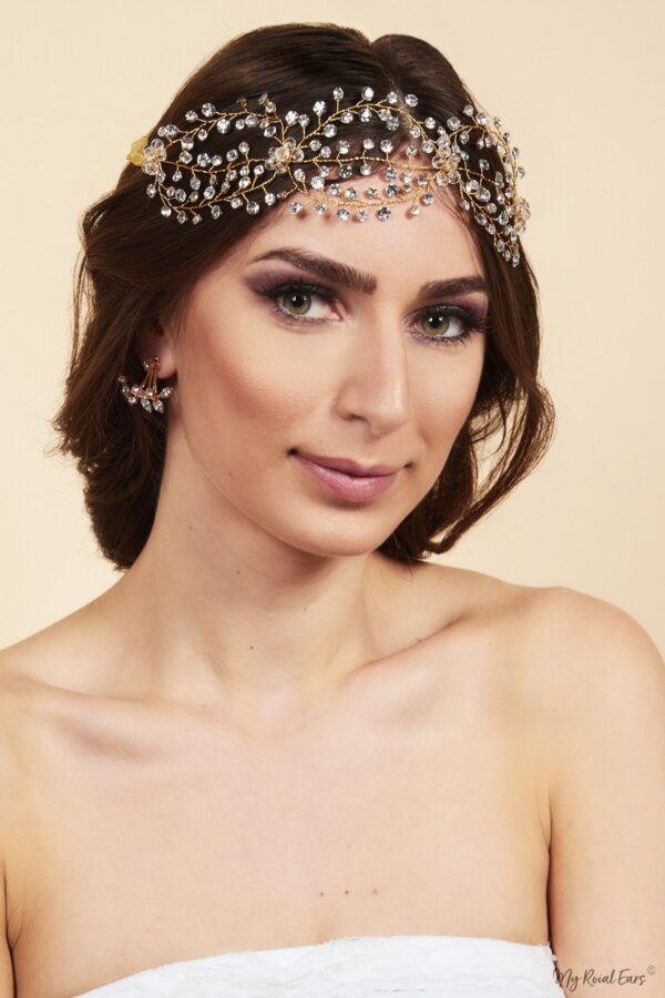 Queen Thatcher - rhinestone beaded string headband - My Roial Ears LTD