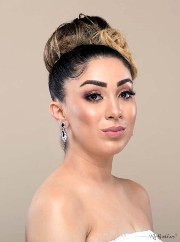 Q.Jane-luxury silver plated bridal drop earrings - My Roial Ears LTD
