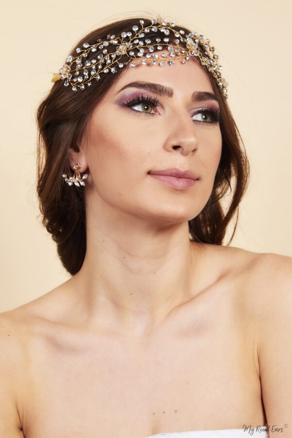 Queen Thatcher - rhinestone beaded string headband - My Roial Ears LTD