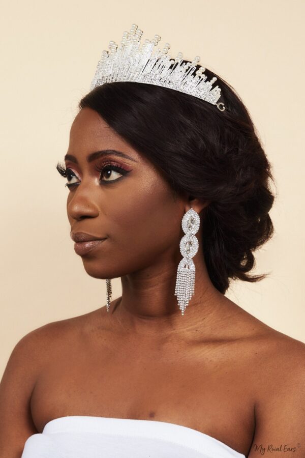 Queen Marilyn- an elegant pearl beaded and crystal crown - My Roial Ears LTD