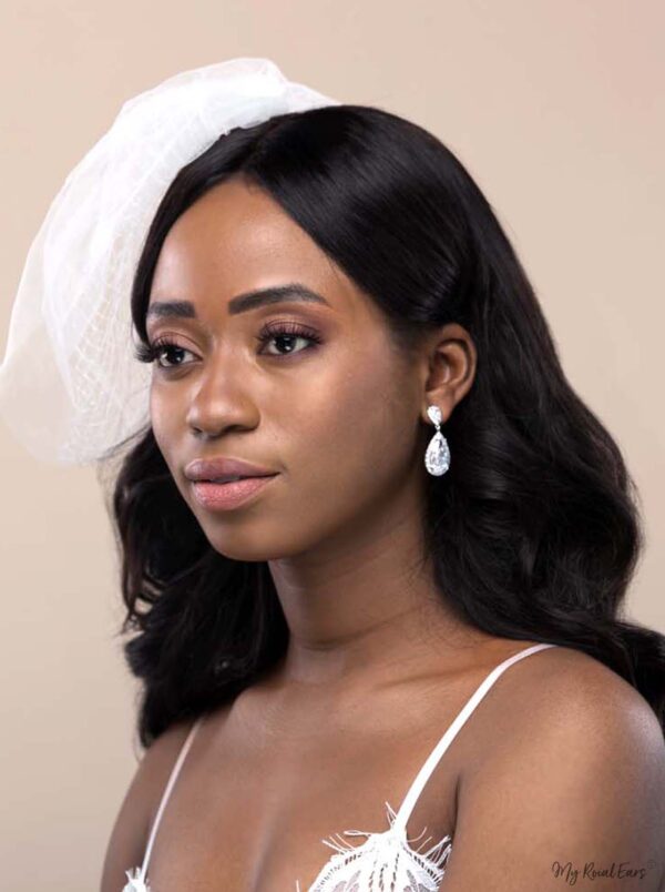 Q.Marie- elegance sterling silver bridal drop earrings - My Roial Ears LTD
