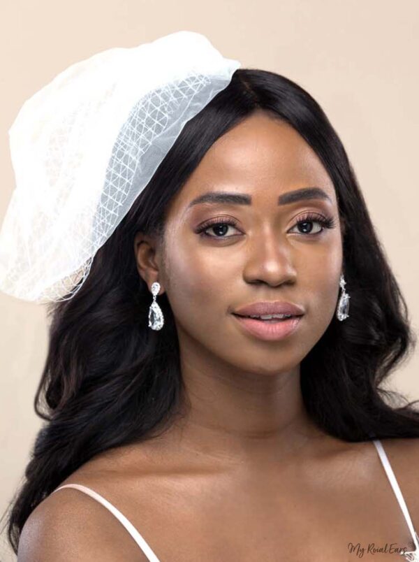 Q.Marie- elegance sterling silver bridal drop earrings - My Roial Ears LTD