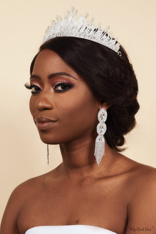 Queen Marilyn- an elegant pearl beaded and crystal crown - My Roial Ears LTD