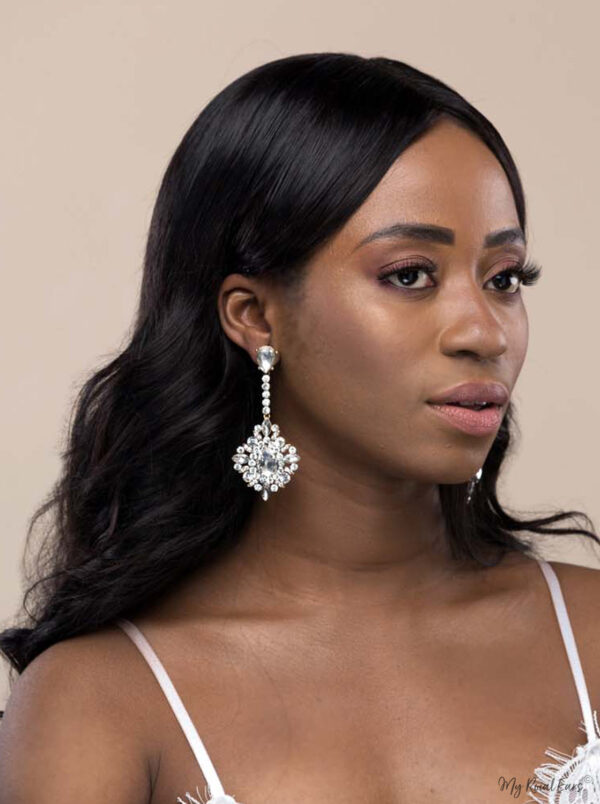 Q.DIANA- vintage crystal statement earrings - My Roial Ears LTD