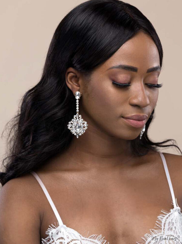 Q.DIANA- vintage crystal statement earrings - My Roial Ears LTD