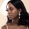 Q.Isobel-stone crystal luxe pearl like bridal drop earrings - My Roial Ears LTD