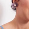 Iris White- hand-made, acrylic flower stud earrings - My Roial Ears LTD