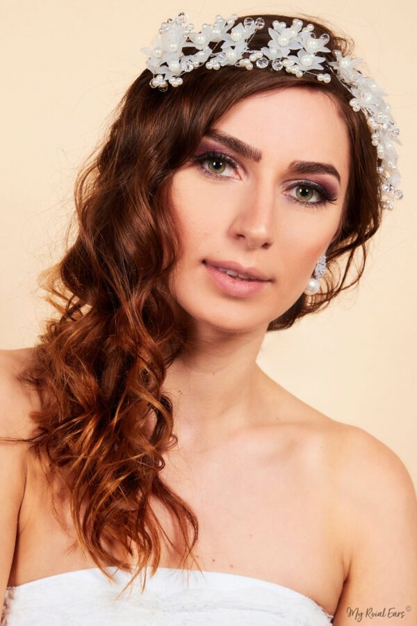Queen Betner- beaded acrylic floral headpiece - My Roial Ears LTD