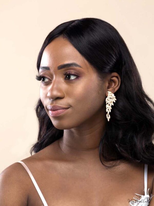 Q.Rosemary-luxury remarkable drop statement bridal earrings - My Roial Ears LTD