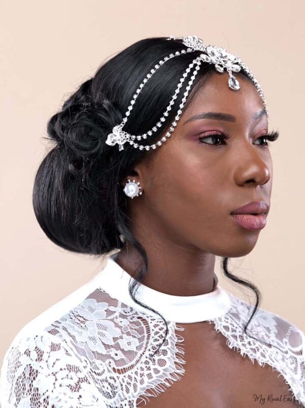 Q.Pipa-exquisite rhinestone ball pearl bridal earrings - My Roial Ears LTD