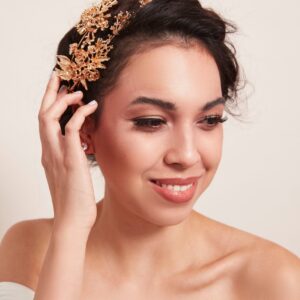 Queen Winfrey- handmade golden floral headband - My Roial Ears LTD