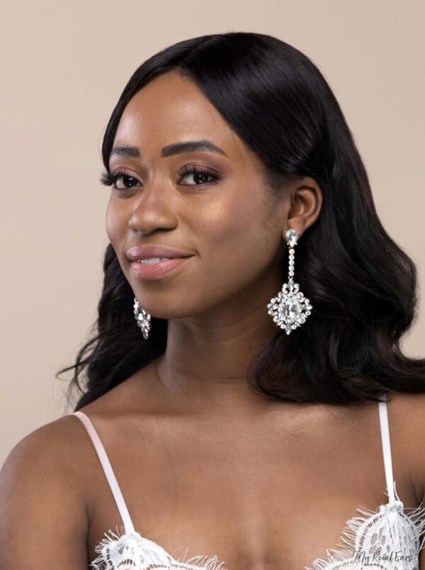 Q.DIANA- vintage crystal statement earrings - My Roial Ears LTD