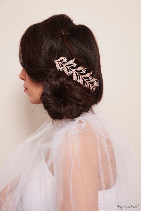 Queen Helary-rose gold crystal leaf headpiece - My Roial Ears LTD