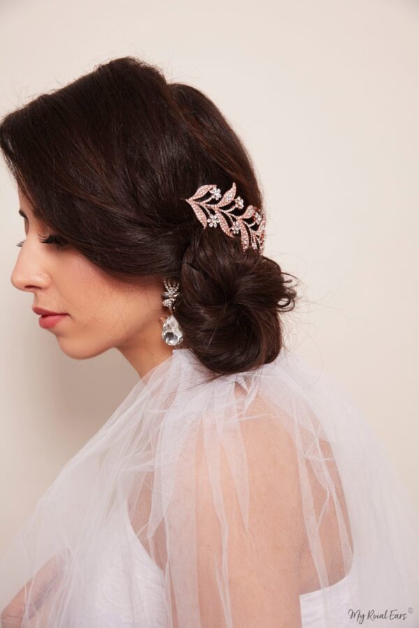 Queen Helary-rose gold crystal leaf headpiece - My Roial Ears LTD