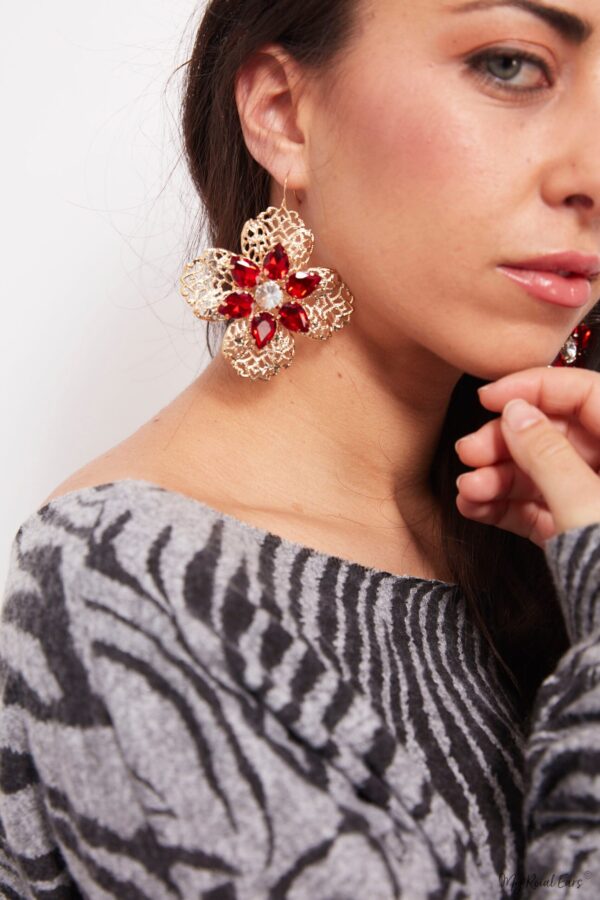 Orchid -floral lace statement earrings - My Roial Ears LTD