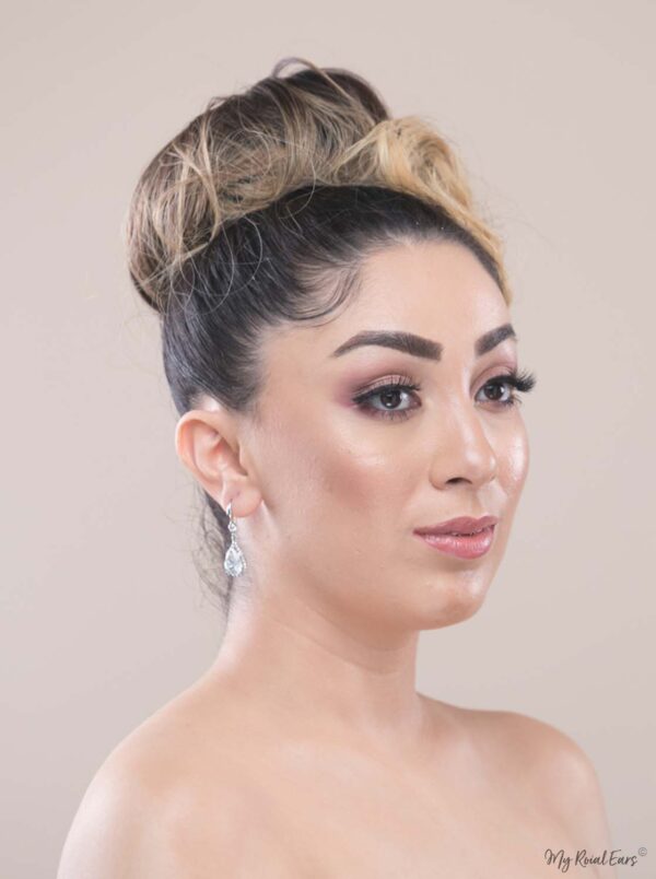 Q.Maud-classy small crystal luxury bridal drop earrings - My Roial Ears LTD