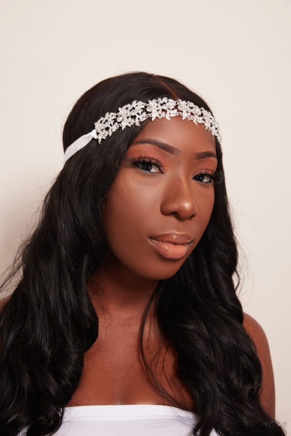 Queen Malala- dazzling silver floral headband - My Roial Ears LTD