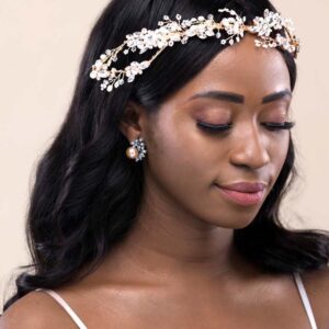 Queen Lizzie- gold handmade bridal headpiece - My Roial Ears LTD