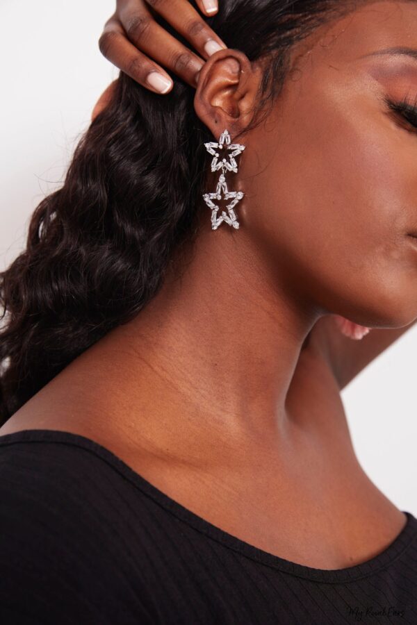 Roses- Glits Stars Drop Earrings - My Roial Ears LTD