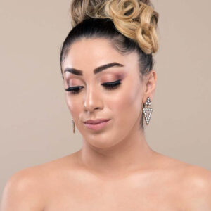 Q.FIONA- triangle chandelier luxury bridal drop earrings - My Roial Ears LTD