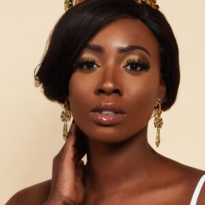 Queen Mirabai- gold baroque tiara and earring set. - My Roial Ears LTD
