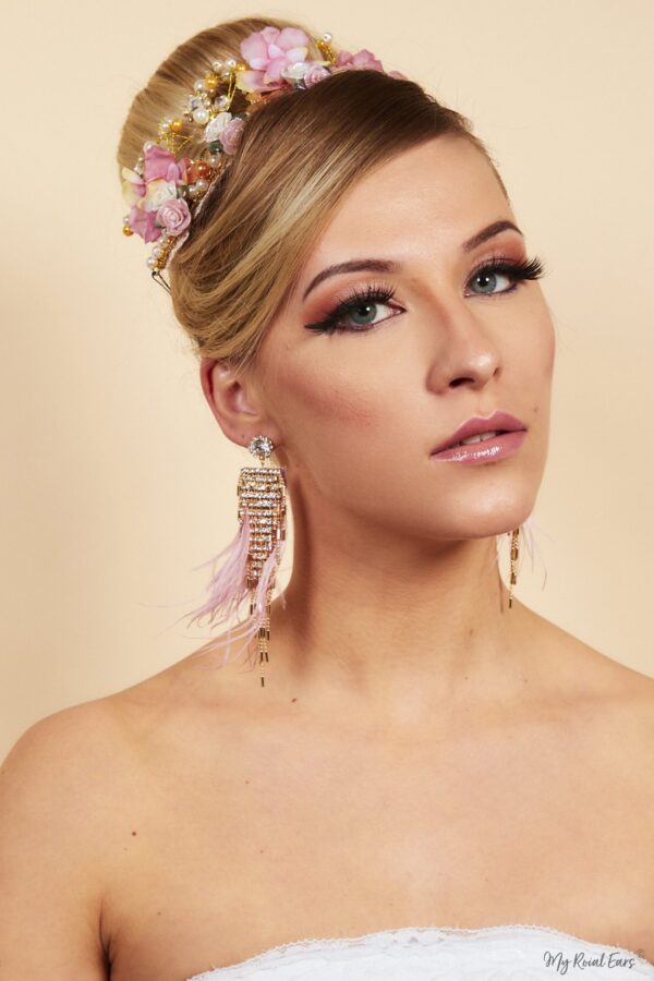 Queen Teresa- handmade, floral tiara and earring set. - My Roial Ears LTD