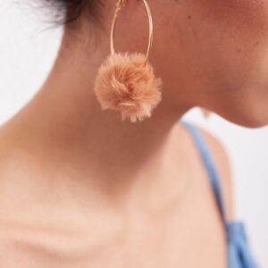 Violets- Fun Fur Hoop Earrings - My Roial Ears LTD