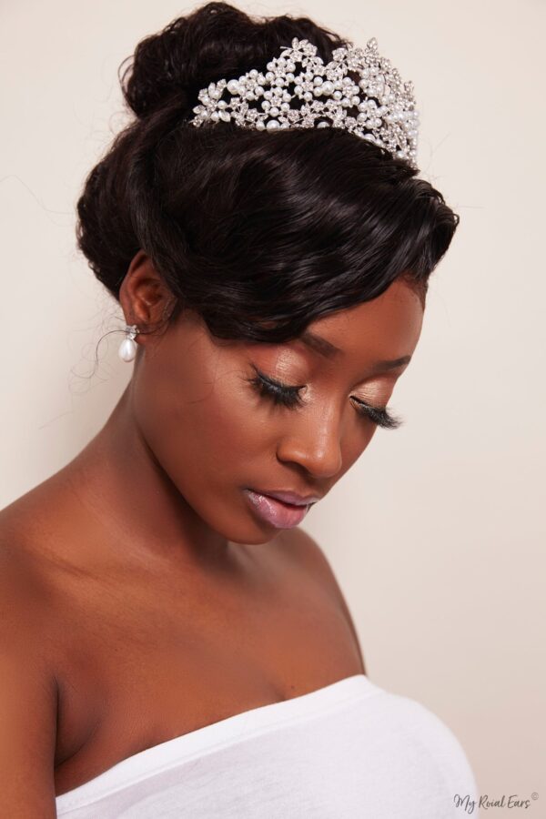 Queen Oprah- crystal and pearl beaded Tiara - My Roial Ears LTD