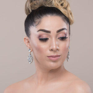 Q HELENA- glass water drop gold bridal earrings - My Roial Ears LTD