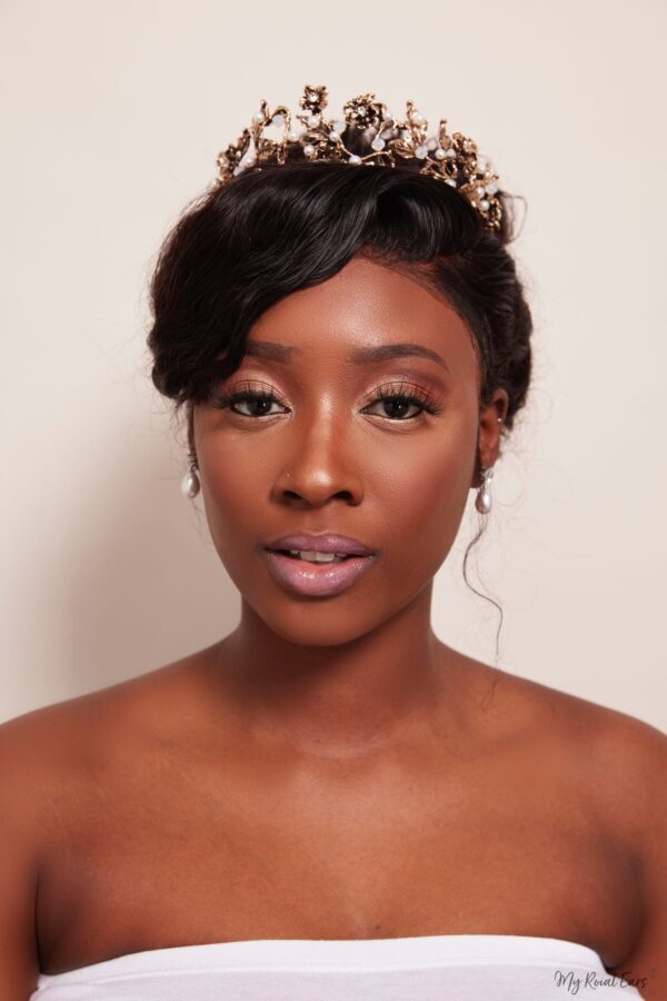 Queen Matha - bronze floral pearl tiara - My Roial Ears LTD