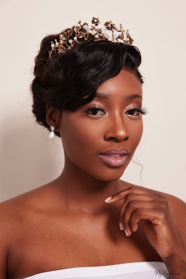 Queen Matha - bronze floral pearl tiara - My Roial Ears LTD