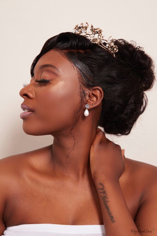 Queen Matha - bronze floral pearl tiara - My Roial Ears LTD