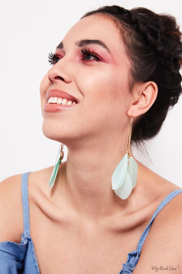 Passion D- Feather Drop Statement Earrings - My Roial Ears LTD