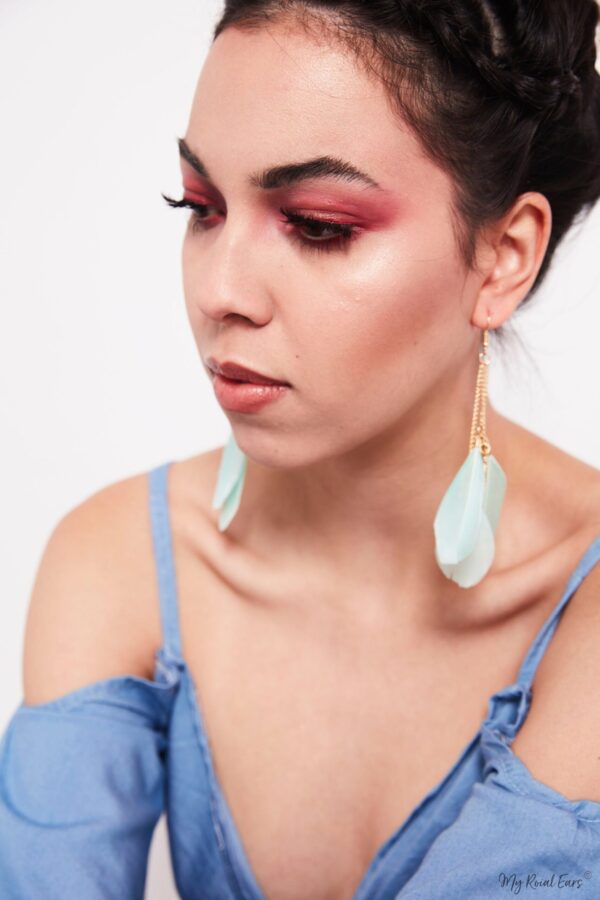 Passion D- Feather Drop Statement Earrings - My Roial Ears LTD