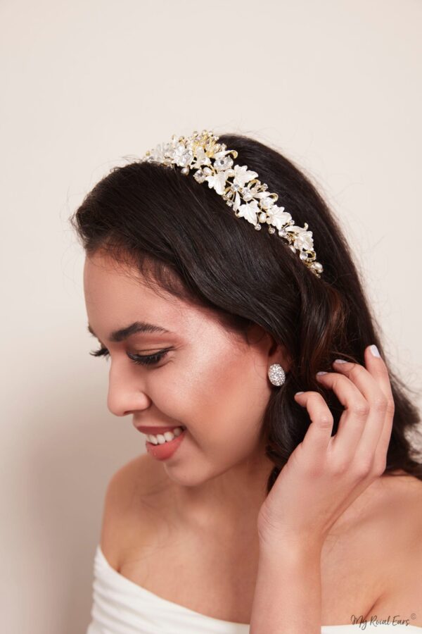 Q.JULIANA- dazzling zircon mesh stud bridal earrings - Image 3
