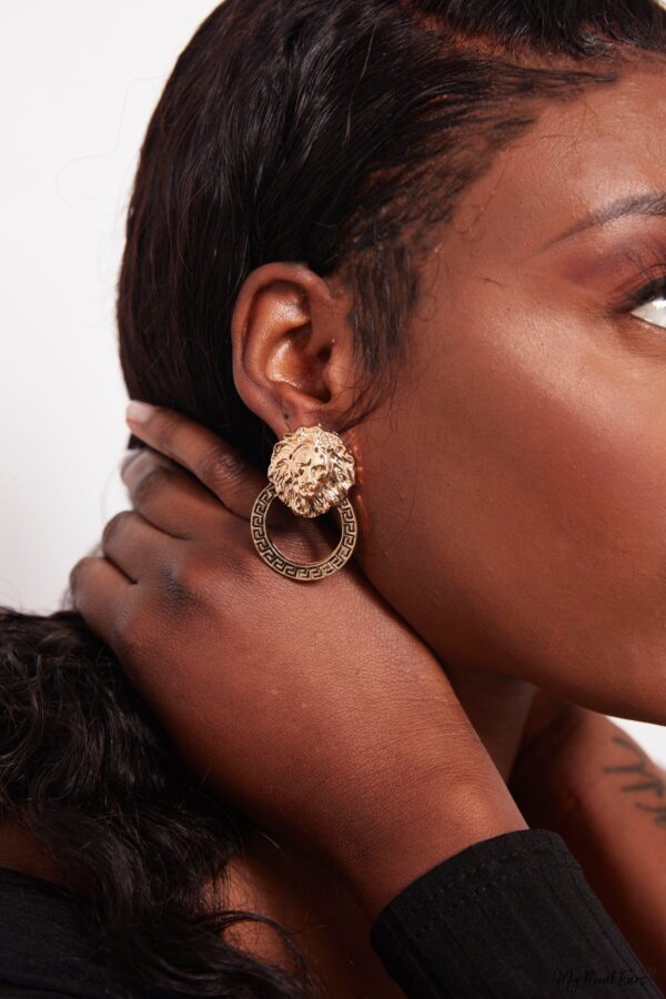 Apollo- lion shape statement stud - My Roial Ears LTD