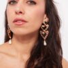Bell Heather-black and gold love drop earrings - My Roial Ears LTD